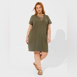 Torrid Mini Jersey Destructed Front T-Shirt Dress